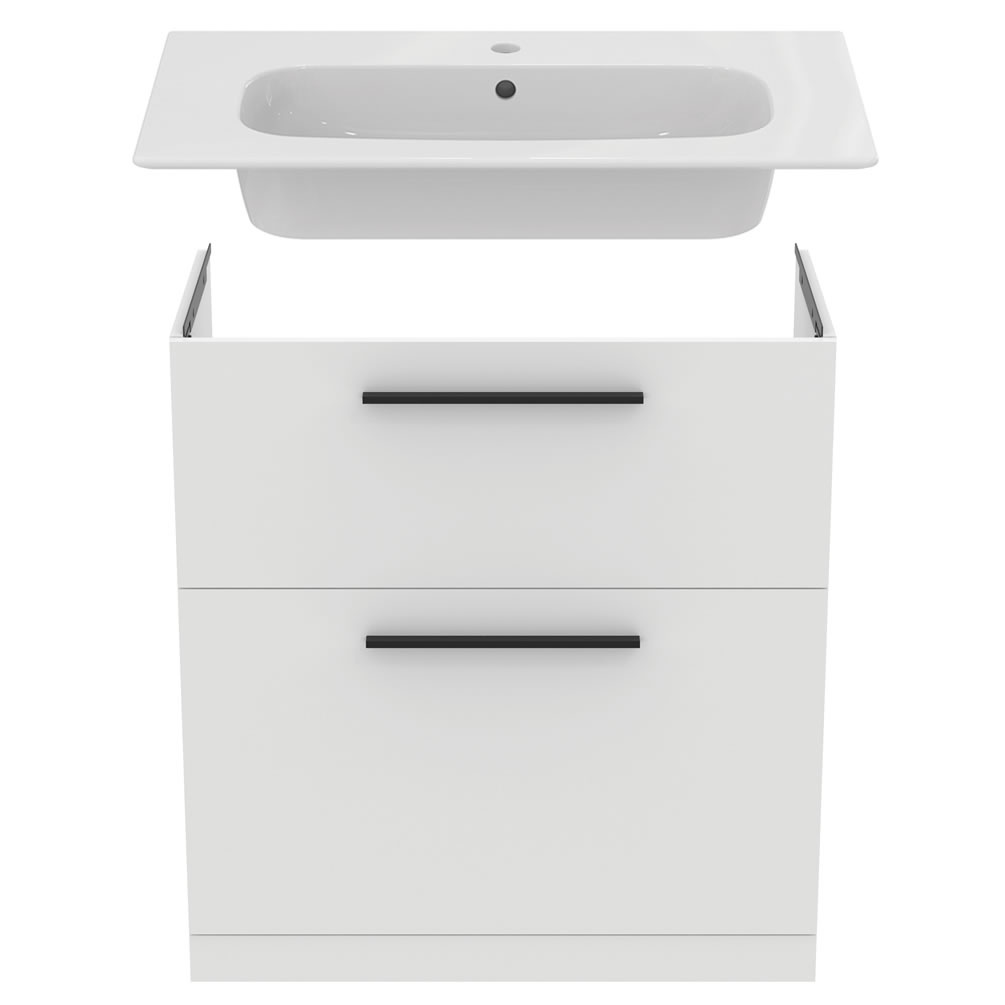 Cutout image of Ideal Standard i.life A 800mm Matt White Basin Vanity Unit